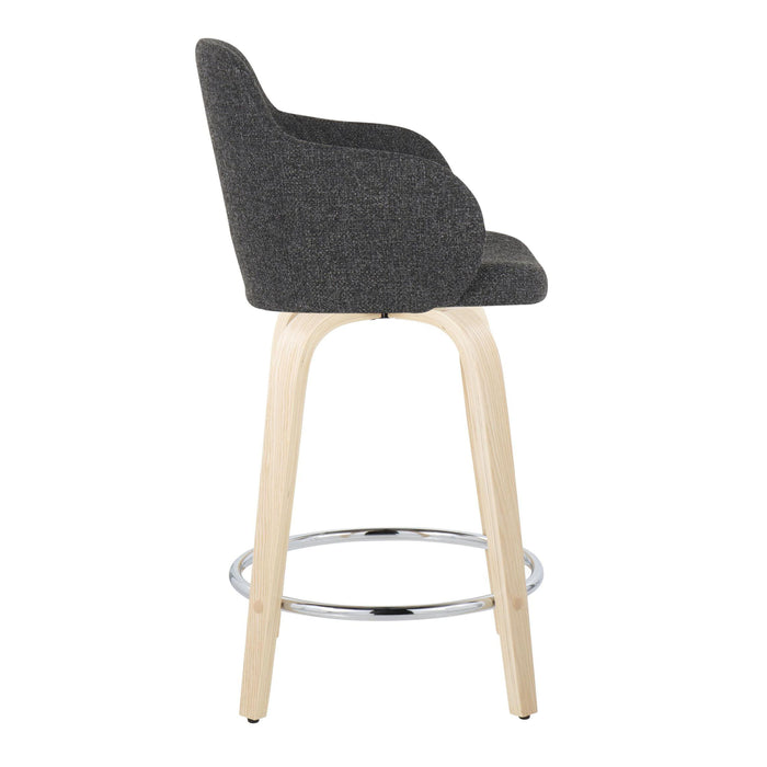 Boyne - Contemporary Fixed Height Counter Stool & Swivel With Round Footrest (Set of 2)