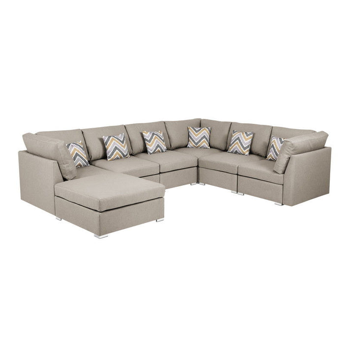 Amira - Reversible Modular Sectional Sofa With USB Console And Ottoman