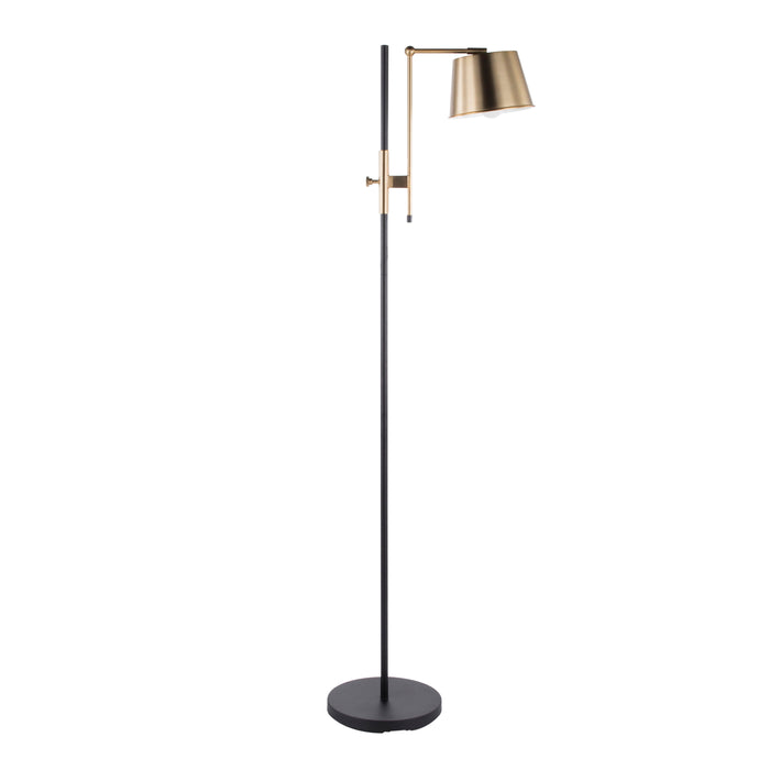 Metric - Industrial Floor Lamp - Black / Antique Brass