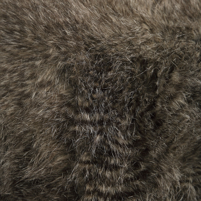 Jayna - Fur Ottoman - Dark Brown