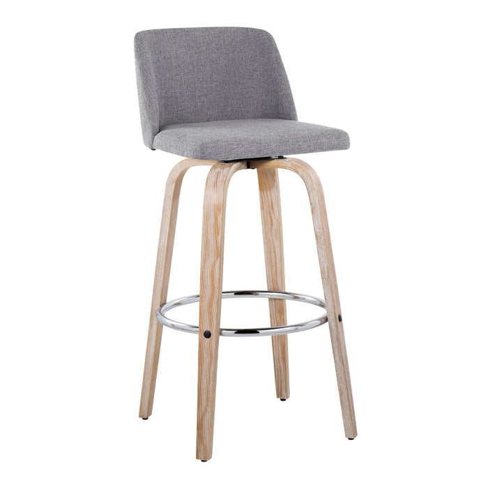 Toriano - Contemporary Fixed Height Barstool With Swivel & Round Footrest (Set of 2)