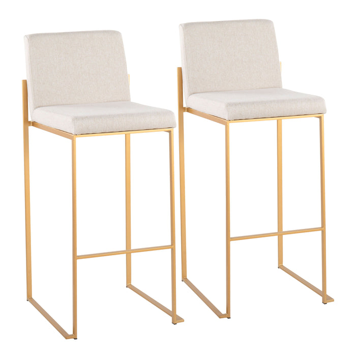 Fuji - Contemporary Design High Back Barstool (Set of 2)