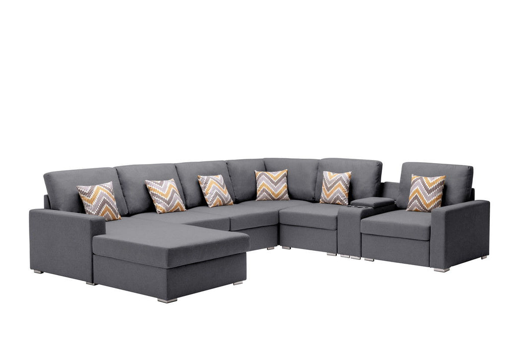 Nolan - 7 Piece Sectional Sofa With Pillows And Interchangeable Legs