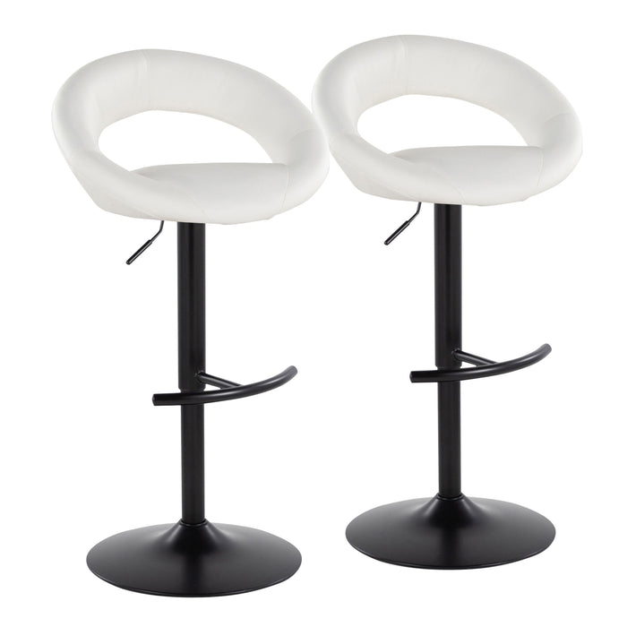 Posh - Contemporary Adjustable Barstool With Swivel & Rounded T Footrest (Set of 2)