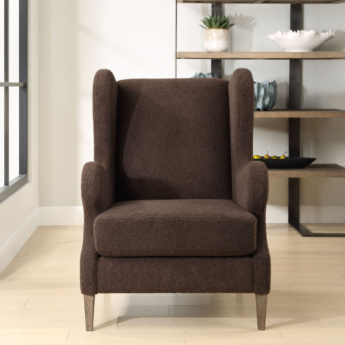 Serpentine - Brown Fabric Accent Chair