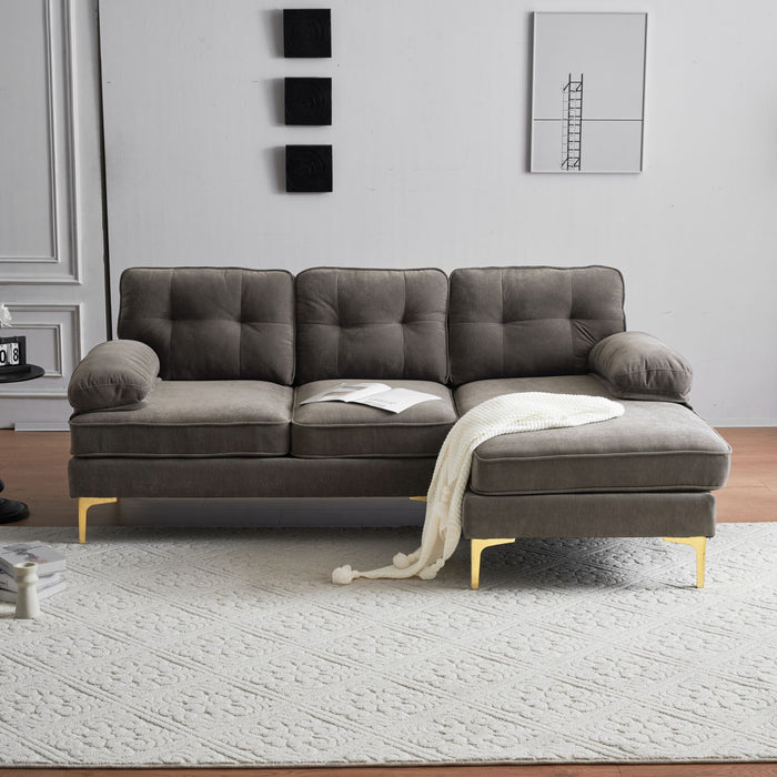 Modern Sectional Sofas Couches Velvet L Shaped Couches For Living Room, Bedroom