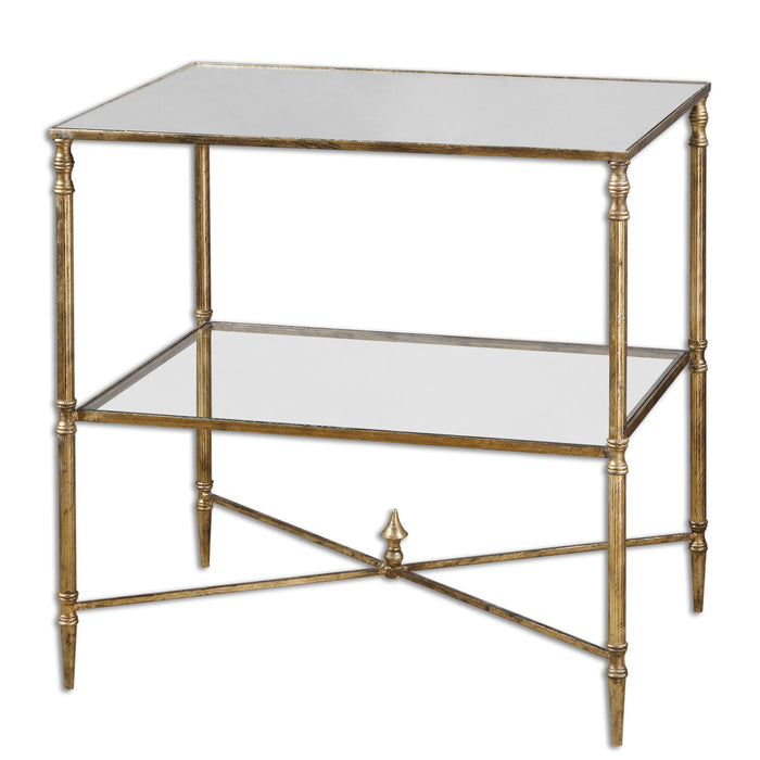 Henzler - Mirrored Glass Lamp Table - Gold