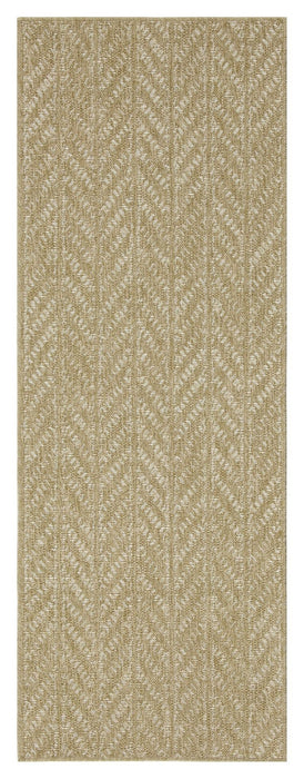 Earth - 2'7" X 7'3" Indoor, Outdoor Area Rug - Natural / White