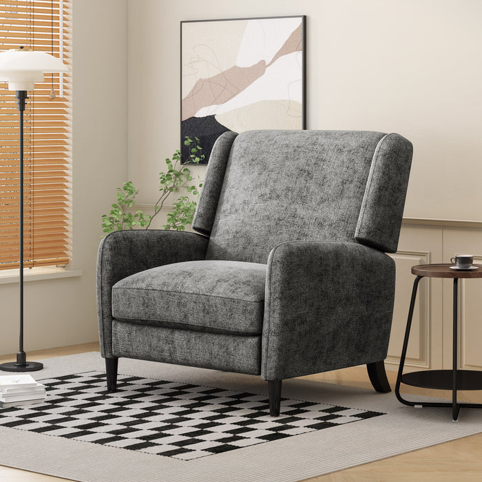 Oversized Textured Fabric Pushback Recliner