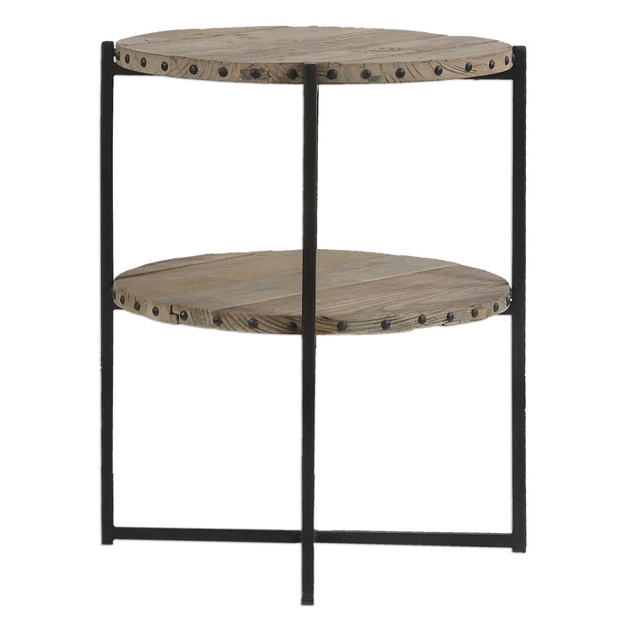 Kamau - Round Accent Table - Light Brown