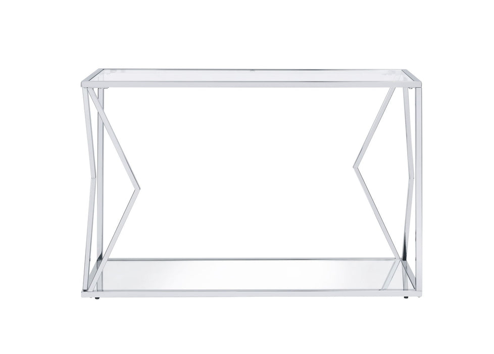 Virtue - Clear Glass Sofa Table - Chrome