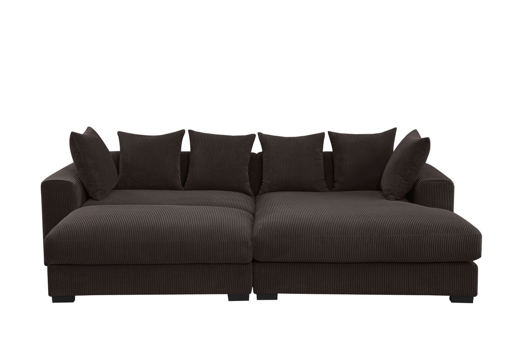 Duke - 4 Piece Upholstered Sectional - Dark Brown