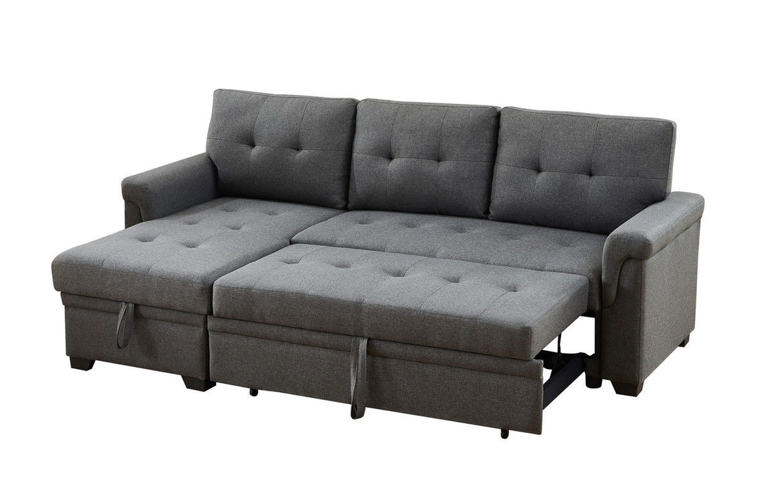 Sierra - Linen Reversible Sleeper Sectional Sofa With Storage Chaise