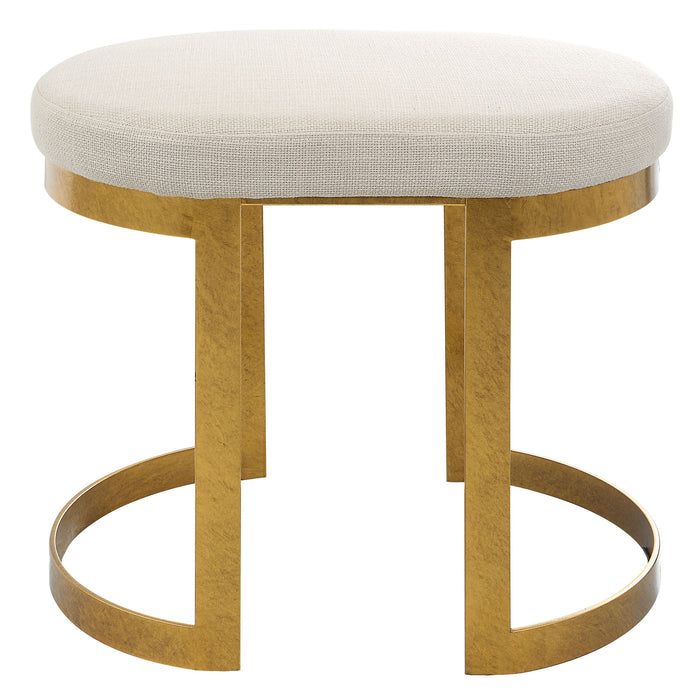 Infinity - Accent Stool - White & Gold