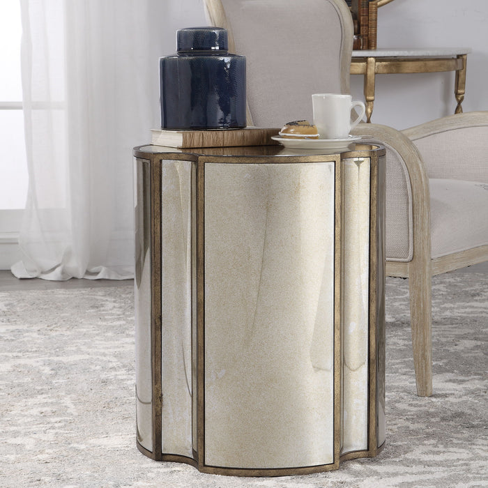 Harlow - Mirrored Accent Table - Gold