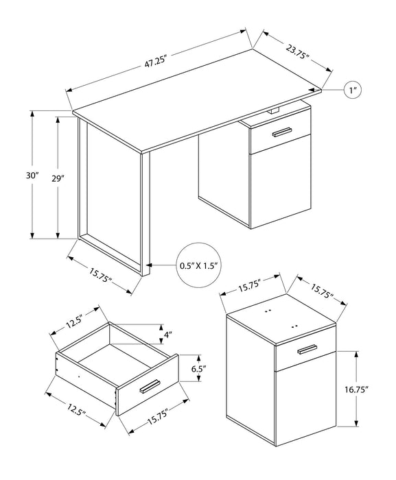 Computer Desk, Home Office, Laptop, Left, Right Set-Up, Storage Drawers, Work, Contemporary, Modern