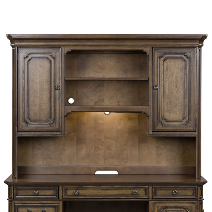 Amelia - Jr Executive Credenza Hutch - Dark Brown