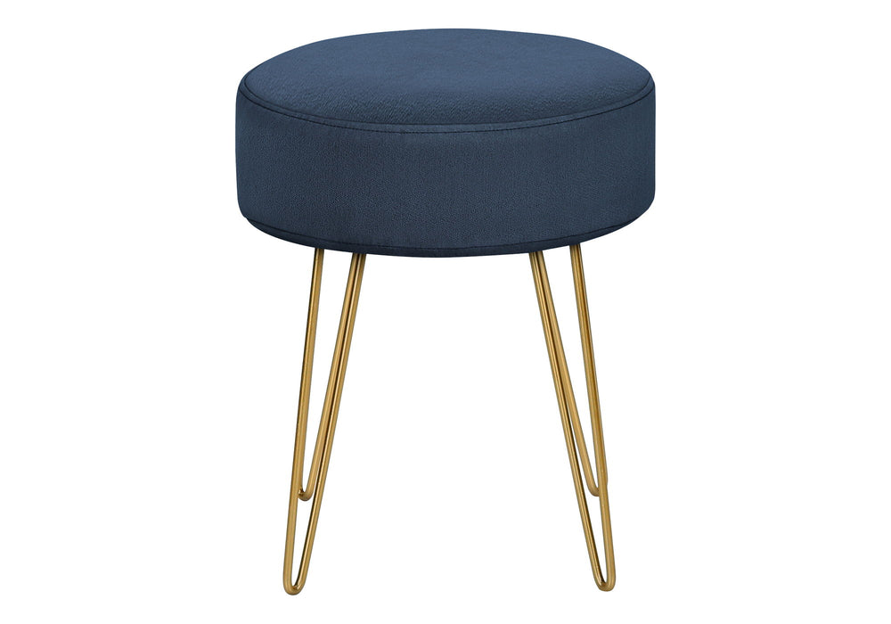 Ottoman, Pouf, Footrest, Foot Stool, Round Gold Metal Legs, Contemporary, Modern