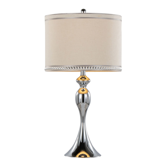 Ashland - Contemporary Table Lamp With Trim (Set of 2) - Polished Chrome / Cream