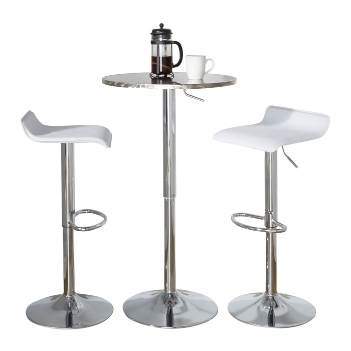 Ale - 3 Piece Bar Set Bistro Round Contemporary Adjustable Oval Footrest