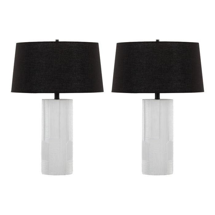 Petra - Contemporary Table Lamp (Set of 2) - Cream / Black