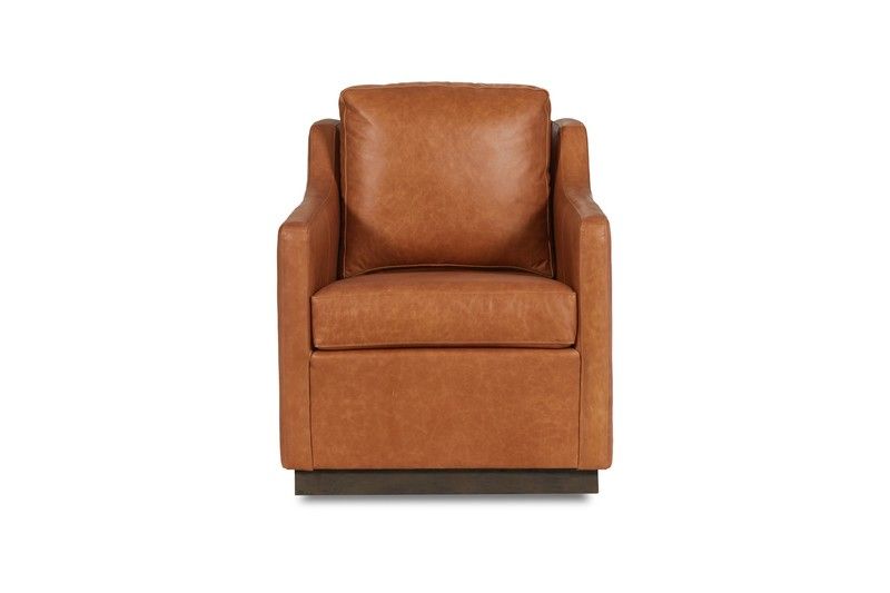 Classic Custom - Amador Swivel Leather Accent Chair - Coin