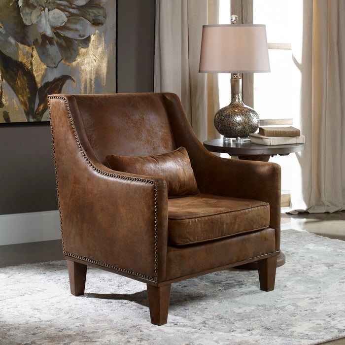 Clay - Leather Armchair - Dark Brown