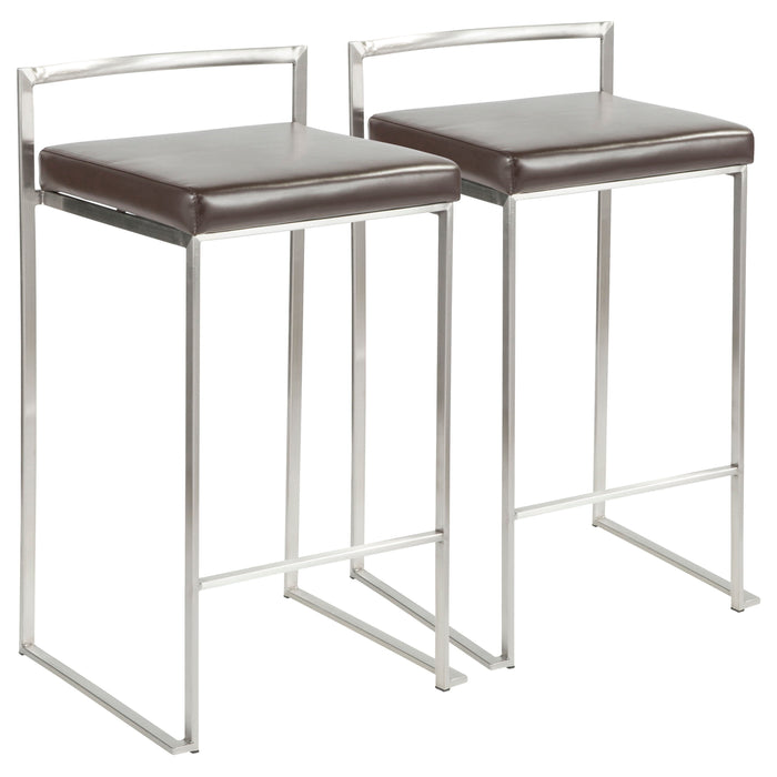 Fuji - Contemporary, Stackable Elegant Counter Stool (Set of 2)