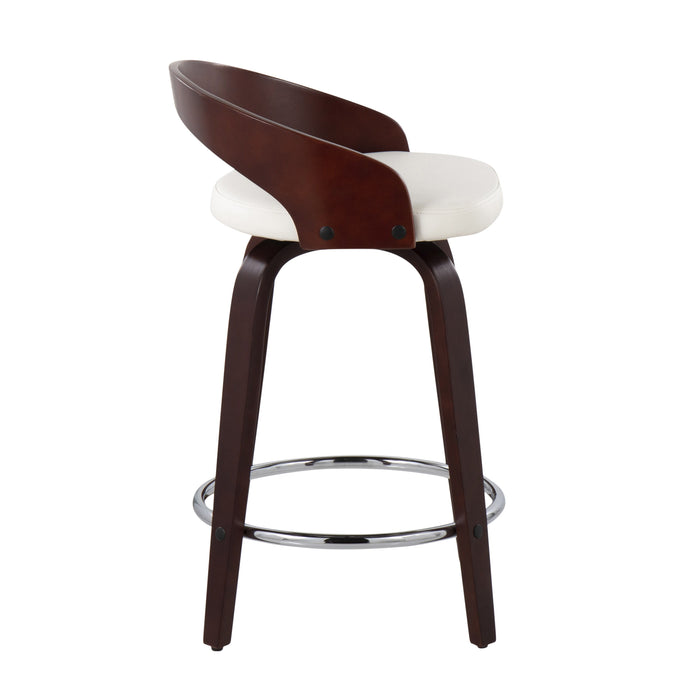 Grotto - Contemporary Fixed Height Counter Stool & Swivel With Round Footrest (Set of 2)