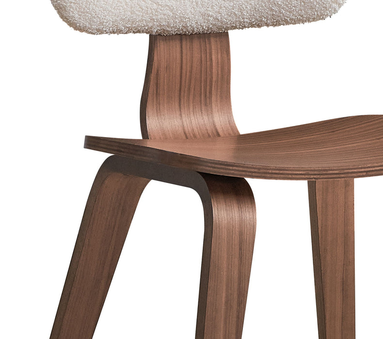 Casson - Boucle 7 Walnut Side Chair (Set of 2) - White / Walnut