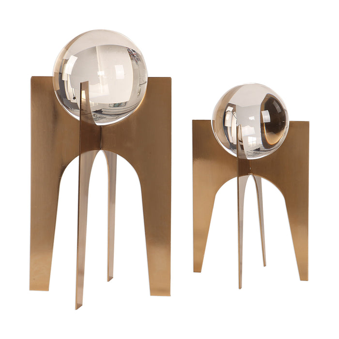 Ellianna - Crystal Spheres (Set of 2) - Gold