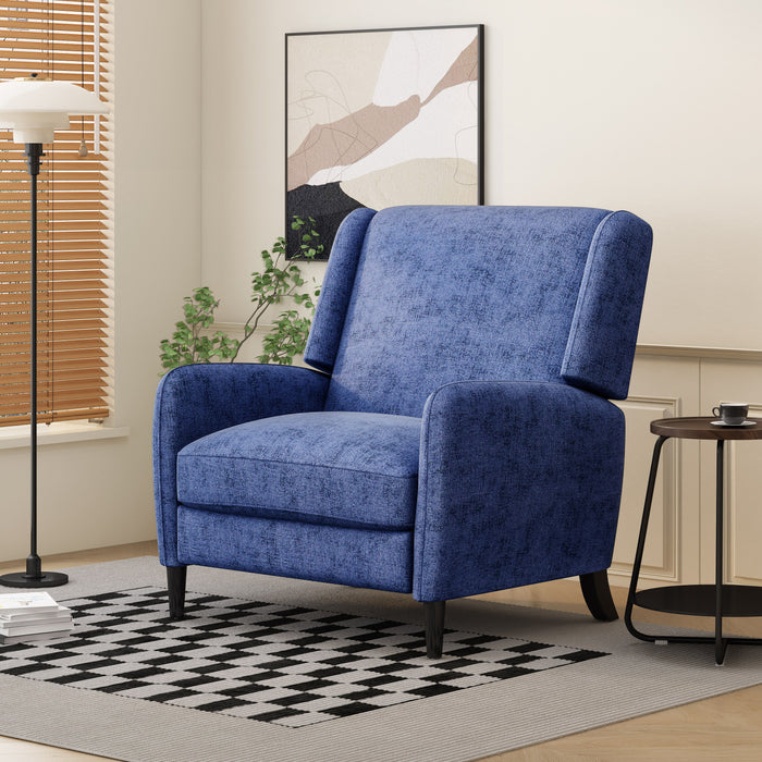 Oversized Textured Fabric Pushback Recliner