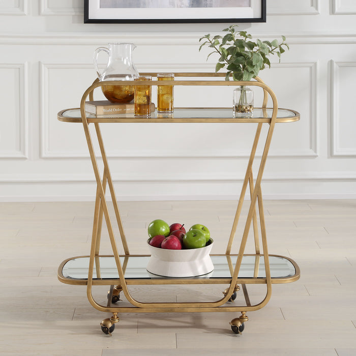 Swain - Brass Serving Cart