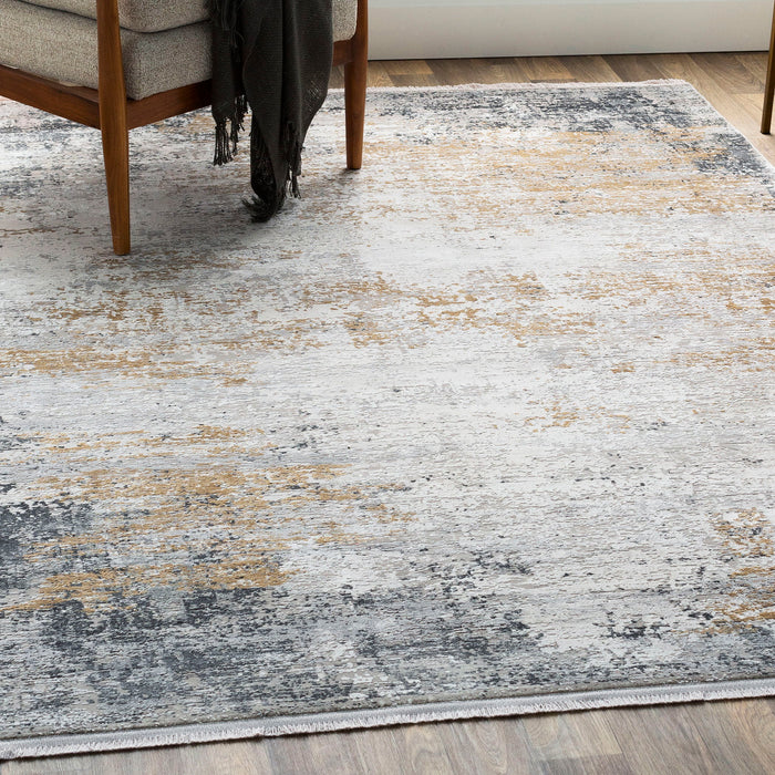 Ulen - Abstract 5 X 7.5 Rug - Pearl Silver