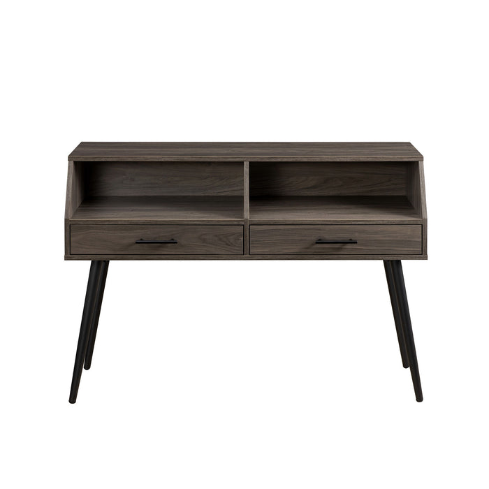 Contemporary 2 Drawer Angled Entry Table - Slate Gray