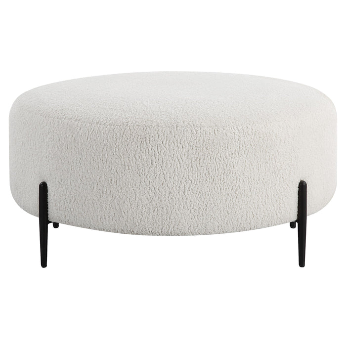 Arles - Large Plush Ottoman - White