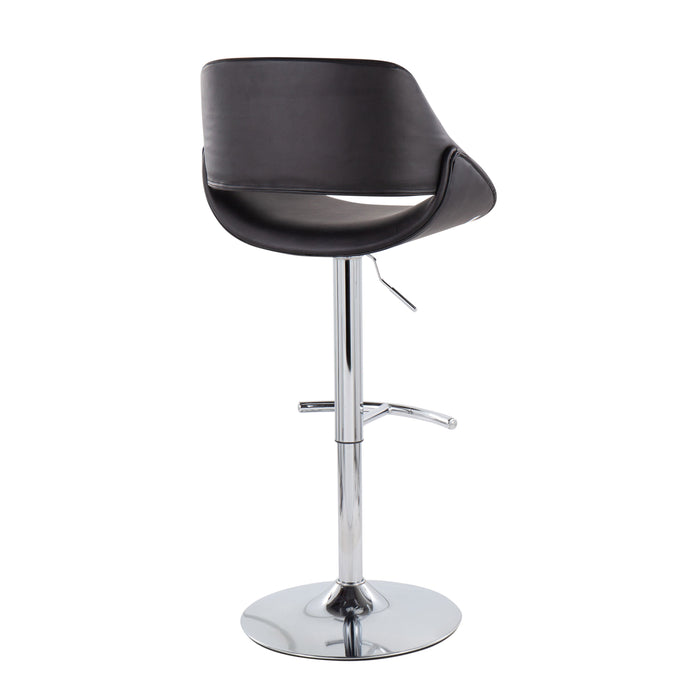 Fabrico - Contemporary Adjustable Bar Stool With Rounded T Footrest (Set of 2)