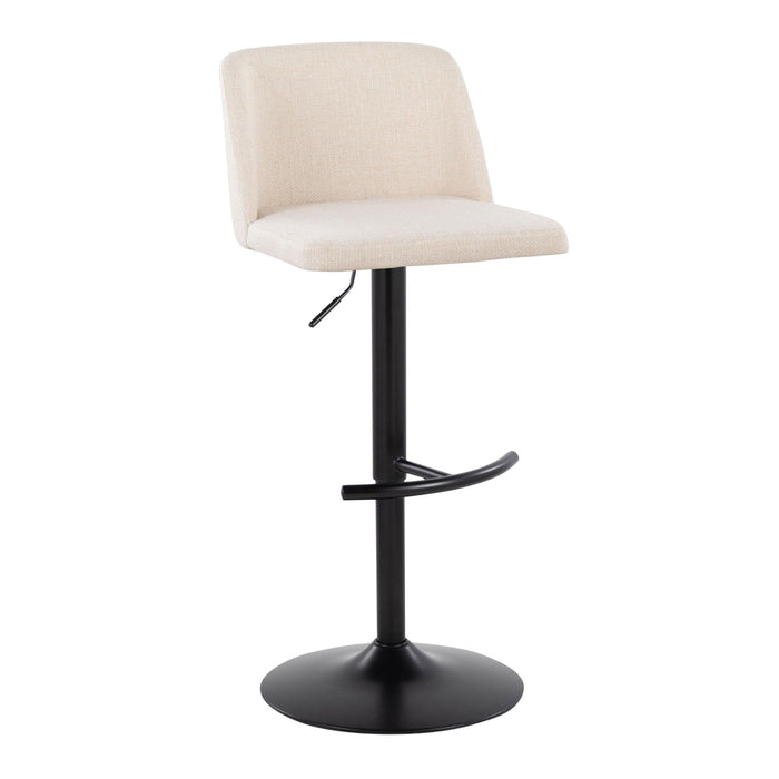 Toriano - Contemporary Adjustable Bar Stool With Rounded T Footrest (Set of 2)