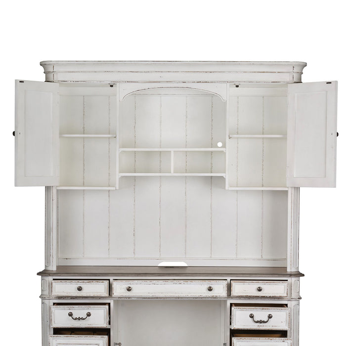 Magnolia Manor - Jr Executive Credenza Hutch - White