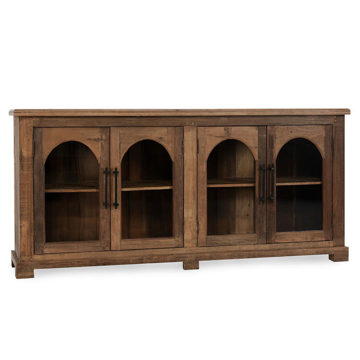 Zion - Reclaimed Wood 4 Door Cabinet - Natural