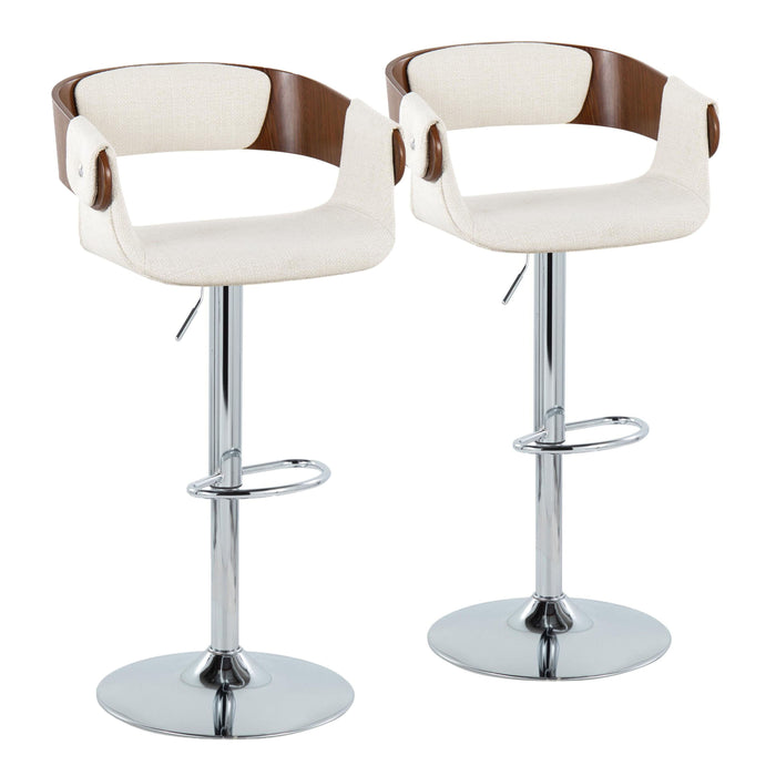 Elisa - Mid Century Modern Adjustable Barstool With Swivel With Oval Footrest (Set of 2)