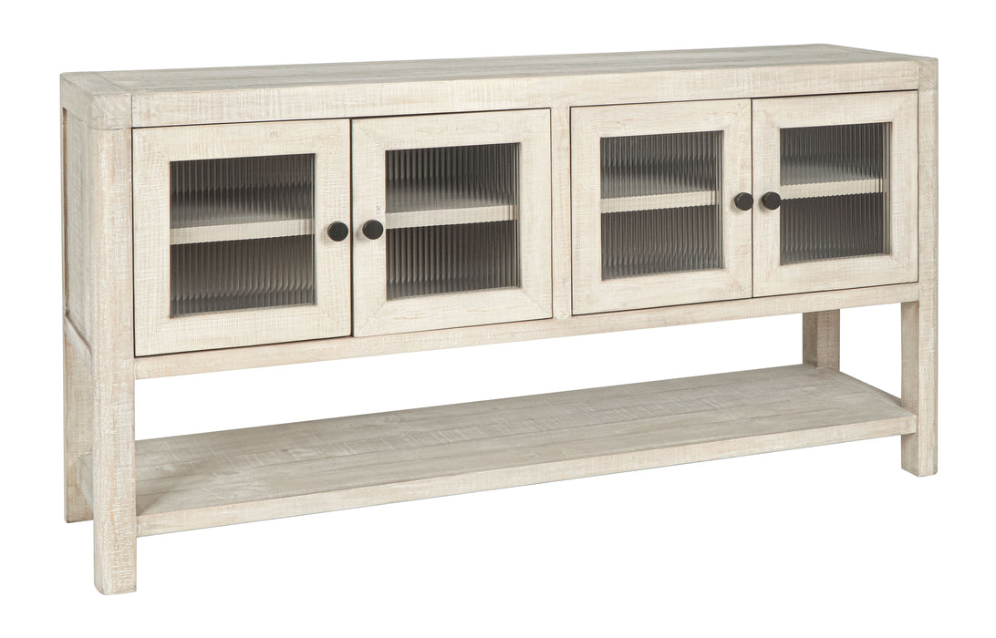 Tenno - Reclaimed Wood 4 Door Cabinet - White Washed