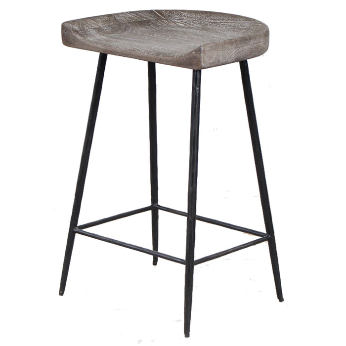 Cordova - Carved Wood Counter Stool