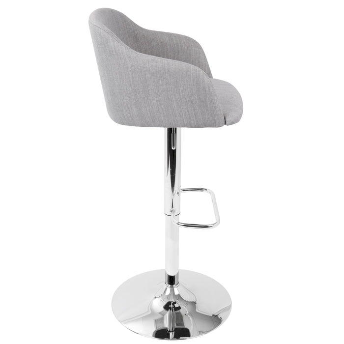 Daniella - Contemporary Adjustable Barstool With Swivel - Light Gray