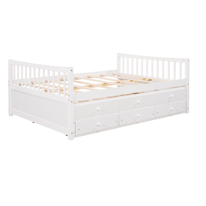 Full Size Daybed With Twin Size Trundle And Drawers, Full Size