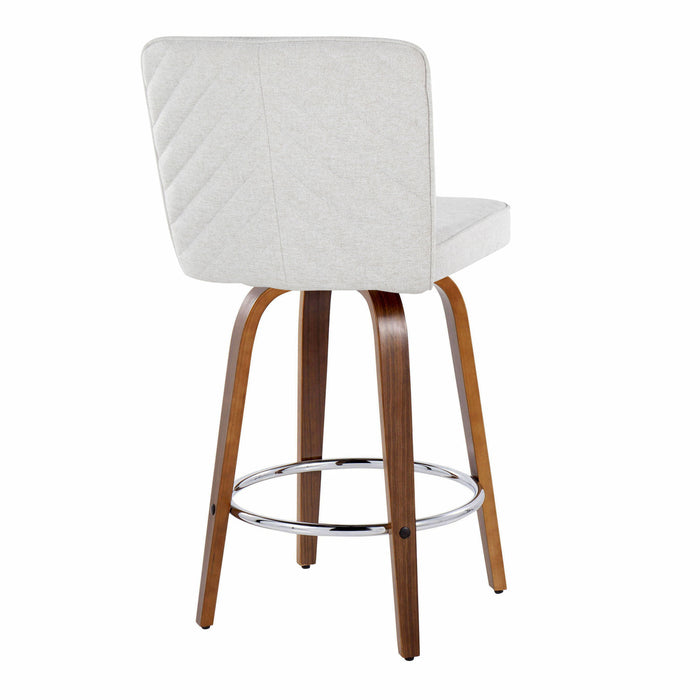 Henry - Contemporary Fixed Height Counter Stool With Swivel With Round Footrest (Set of 2)