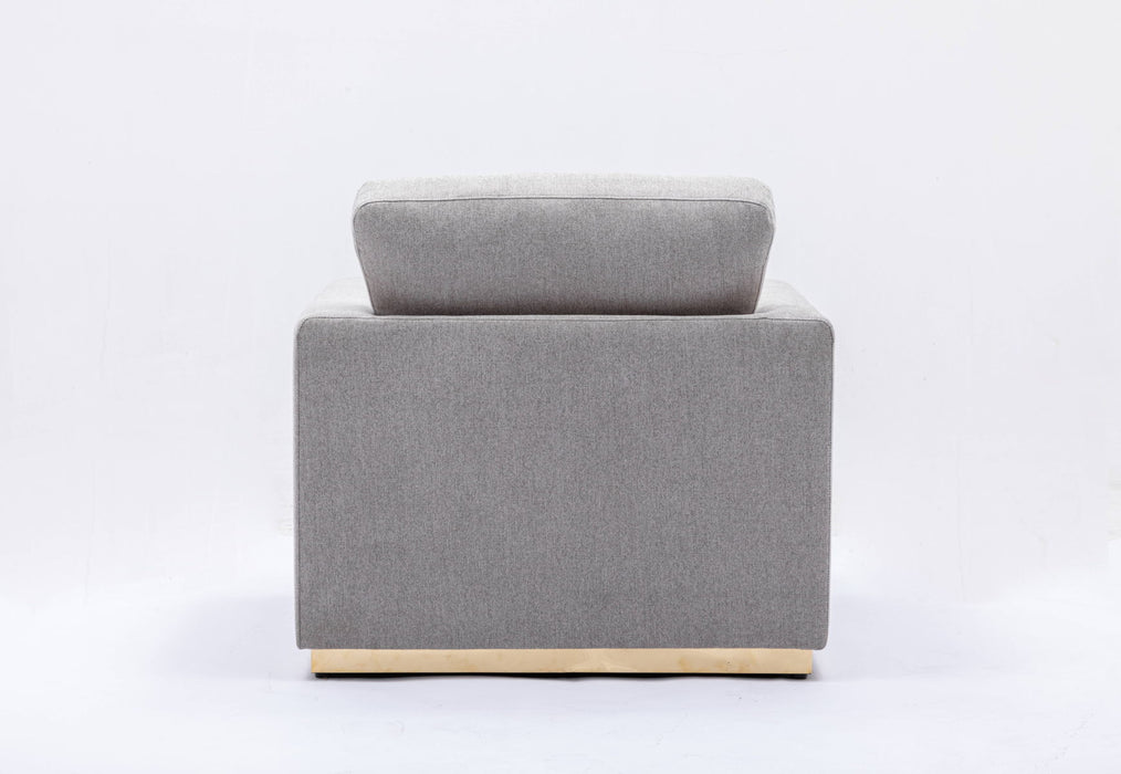 Valin - Linen Chair For Living Room - Gray