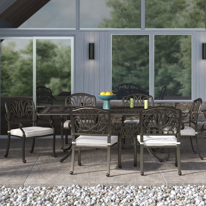 Rectangular 84.2" Long Dining Set With Sunbrella Cushions