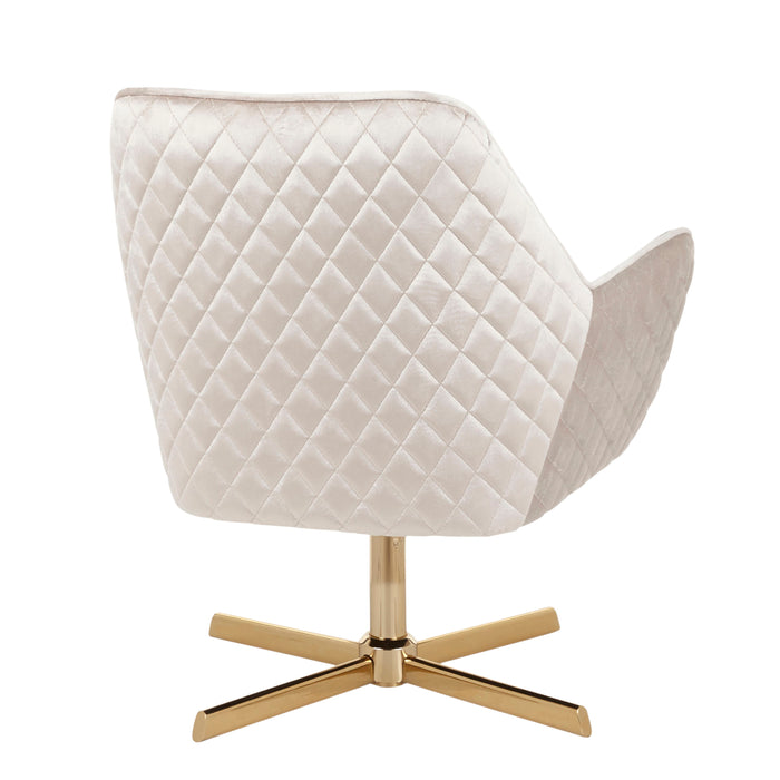 Diana - Contemporary Lounge Chair - Gold / Cream