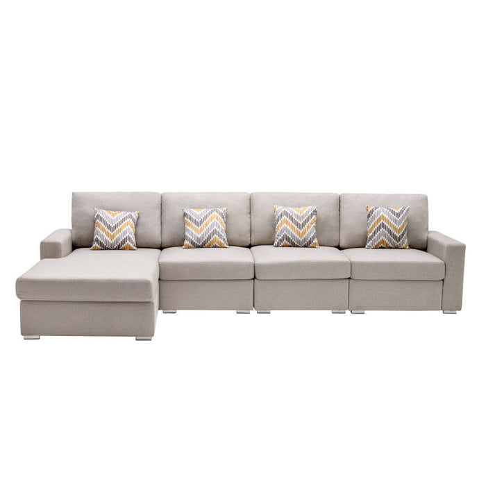 Nolan - 4 Piece Reversible Sectional Sofa Chaise With Interchangeable Legs